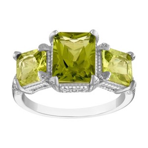 Designs By Gioelli Sterling Silver 3 Stone Gemstone Ring - 1 of 3