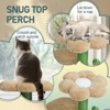 SEVOBAL Pet Tower 33in Cat Tree, Multi-level Cat Tower with Cat Scratching Post Padded Top Bed for Kittens and Indoor Cats, Green, 21.6"*16"*31.5" - 4 of 4