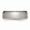 Black Bow Jewelry Titanium, 8mm Comfort Fit Ridged Edge Band - 3 of 4