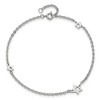 Black Bow Jewelry Stainless Steel Cutout Star Charms Anklet, 9-10 Inch - 3 of 4