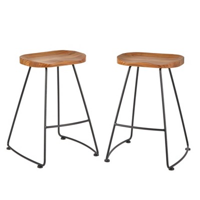 24" Set of 2 Chapman Counter Height Barstool Natural - Lifestorey