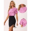 INSPIRE CHIC Women's Regular Fit Velvet Solid Round Neck Short Sleeve T-Shirt - 2 of 4