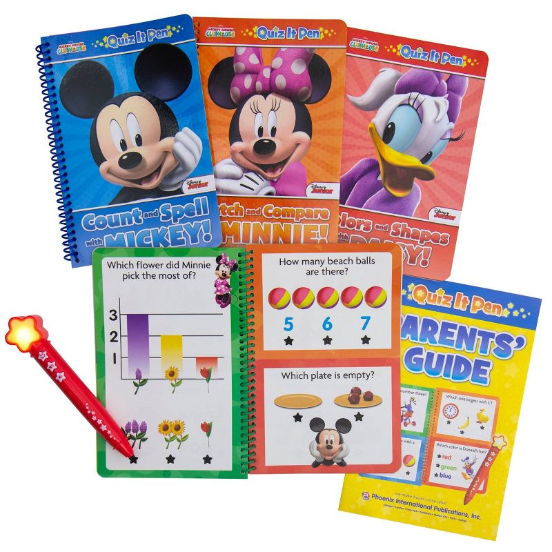 Pi Kids Disney Mickey Mouse Clubhouse Mickey &#38; Minnie Mouse Deluxe Quiz It Pen with 4 Books and Bonus Stickers, 1 of 9