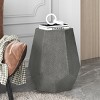 Pedestal Side Table Small Living Room Metal Side Tables,Bed Side Table Hammered Hexagon Accent Table,Silver Drum Side Table-Cuddlewood - image 2 of 4