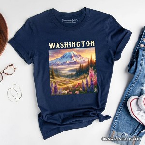 Artistic Mount Rainier Washington State T-Shirt, National Park Tee and Pacific Northwest Souvenir | OrnamentallyYou - 1 of 4