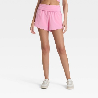 Women's Mid-Rise Foldover Waistband Woven Shorts 2" - JoyLab™