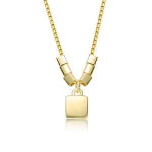 Guili 14K Gold Plated Lock Pendant Necklace with Beaded Accents Offers a Trendy, Symbolic Touch with Stylish Details for Daily Layered Looks - 1 of 2