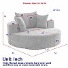 NicBex Couches for Living Room 55''L Chenille Single Swivel Sofa Chair Fluffy Modern Sleeper 360 Degree Swivel Chair with 3 Throw Pillows - 3 of 4