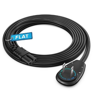 Maximm 2-Prong TV Power Cord, 360° Rotating Flat Plug, UL Listed, Non-Polarized, IEC C7 Cable - 1 of 4