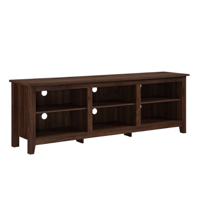 Transitional 6 Cubby Wood Open Storage Wood Tv Stand For Tvs Up To 80 ...