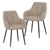 GDFStudio Ulani Modern Upholstered Dining Chairs with Metal Frame and Curved Backrest (Set of 2) - 2 of 4