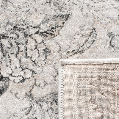 Elegant Silver Synthetic 4' x 6' Hand-Knotted Area Rug