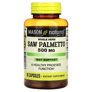 Mason Natural Whole Herb Saw Palmetto, 500 mg, 90 Capsules - 1 of 2