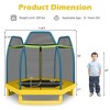 Costway 7 FT Kids Trampoline with Safety Enclosure Net Spring Pad Indoor Outdoor Heavy Duty Yellow/Blue/Green - 3 of 4