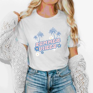 Simply Sage Market Summer Vibes Palm Trees Floral Short Sleeve Tee - 1 of 4