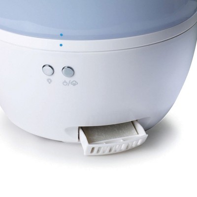 White and Blue Ultrasonic Humidifier with Night Lamp