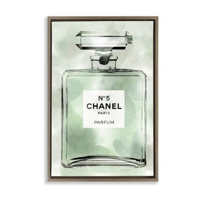 Stupell Industries Minimal Glam Brand Perfume Black Framed Floater Canvas Wall Art