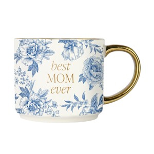 Sweet Water Decor Best Mom Ever Floral Gold Handle Coffee Mug -17oz - 1 of 3