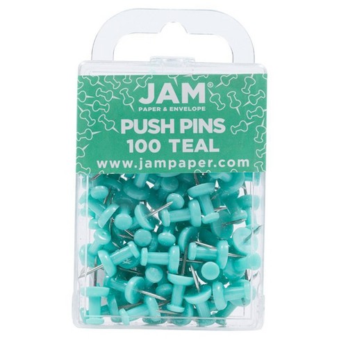 Jam Paper Colorful Push Pins - Round Head Map Thumb Tacks - Pushpins - 100  Per Pack - Gold