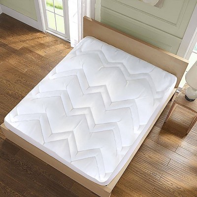 QUILTED MATTRESS TOPPER CLASSIC STYLE 100% MICROFIBER SINGLE DOUBLE KING SIZES 