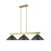 Cobalt 3-Light Billiards Light with Conical Metal Shades - Perfect for Game Rooms - 3 of 4