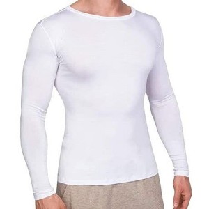 AD Rescue Wear Eczema Clothing for Adults - White Long Sleeve Shirt for Men - Itch Comfort, Ultra-Soft, and Earth-Friendly (XLarge) - 1 of 4