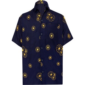LA LEELA Men's Hawaiian Vacation Shirt Summer Holiday Tops Fashion Hawaii Short Sleeve Beaches Button-Down Dress Shirts For Men - 1 of 4