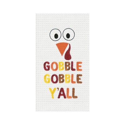 C&F Home Gobble Gobble Y'All Embroidered Waffle Weave Kitchen Towel