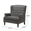 GDFStudio Dunham Contemporary Fabric Upholstered Tufted Oversized Push Back Recliner - 3 of 4