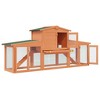 vidaXL Rabbit Hutch with Roofs Bunny Cage Small Animal House Outdoor Wood - Brown and Green - 3 of 4