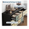 Black Home Floral Painted 6 Drawers Dresser For Bedroom  Wood Rustic Chest Of Drawers With Metal Handle  Retro Floral Pattern Drawer  Farmhouse Dres - 4 of 4