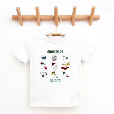 The Juniper Shop Christmas Spirits Green Words Toddler Short Sleeve Tee