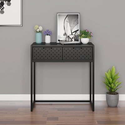 vidaXL Console Table Anthracite 28.3 in.x13.8 in.x29.5 in. Steel