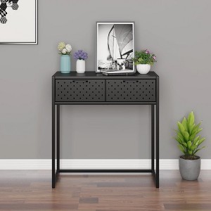 vidaXL Console Table Anthracite 28.3 in.x13.8 in.x29.5 in. Steel - 1 of 4