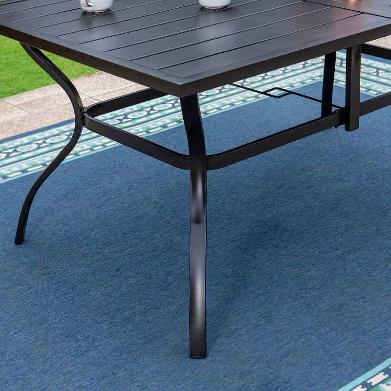 7pc Outdoor Rectangular Table &#38; 6 Chairs with Striped Design - Black - Captiva Designs, 6 of 12