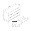 Galano Lilay 6 Drawer Dresser (Interlock) - Dusty Grey Oak - 3 of 4