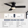 Ludomide 32 Inch Modern Dimmable LED Ceiling Fan With Light And Remote/APP Control, Smart Black Low Profile Flush Mounted Fan Lights Ceiling Fixtures - 3 of 4