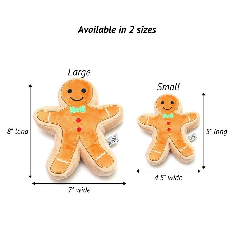 Midlee Christmas Sugar Cookie Plush Dog Toy (Gingerbread Man, Small), 5 of 6