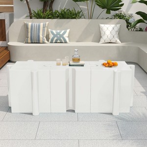 Christopher Knight Home Aurora Modern 3-Piece Patio Lightweight Concrete Modular Side Tables Set with Interlocking Design - 1 of 4