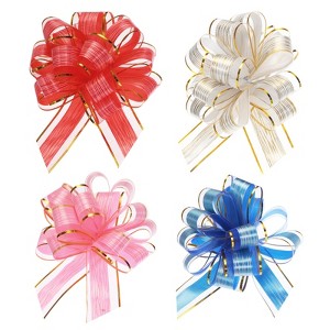 Unique Bargains Bright Large Organza Pull Bow Gift Wrapping Ribbon for Wedding 20 Pcs - 1 of 4