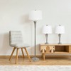 Set of 3 Tapered Lamp Set: Brushed Nickel & White Shades, Lighting Ensemble - Lalia Home - 3 of 4