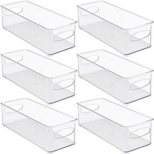 Sorbus Narrow Stackable Clear Storage Bins with Handles- for Kitchen Pantry, Freezer & Fridge Organization - 1 of 4