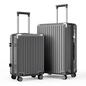 SUGIFT 2 Piece Hardside Luggage Set 20" 24" PC Suitcase with TSA Lock Spinner Wheels Expandable Design Aluminum Handle Cup & Phone Holder - 1 of 4