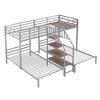 NicBex Twin Bunk Bed Triple with Storage Stairs Metal Rack Bed Frame with Full Length Guardrail for Multiple People, No Spring Box Required - 3 of 4