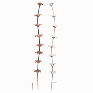 Transpac Metal Flower Puddler Stake Set of 2 Decorative Garden Stakes for Spring Outdoor Decor - 1 of 1