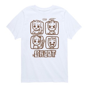 Boys' - Marvel - Guardians of the Galaxy Groot Grid Short Sleeve Graphic T-Shirt - 1 of 4
