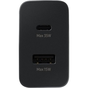 SAMSUNG 35W Dual Port Wall Charger USB C Adapter, Super Fast Charging Block for Galaxy Phones and Devices, Cable Not Included, 2021, US Version, Black - 1 of 3