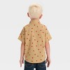 Toddler Boys' Short Sleeve Slub Poplin Woven Shirt - Cat & Jack™ Brown - 2 of 3
