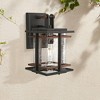 Minka Lavery Industrial Outdoor Wall Light Fixture Black Antique Copper 11 1/4" Clear Seeded Glass for Post Exterior Porch Patio - 2 of 2