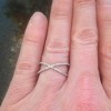 Pompeii3 1/5CT 10K White Gold Round Diamond Crossover Cocktail Fashion Statement X Ring - 3 of 4